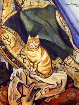 Raminou Sitting On A Cloth Artwork by Suzanne Valadon