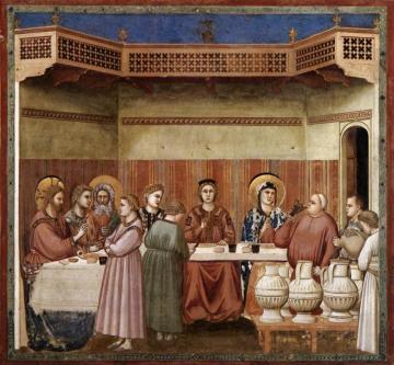 Scenes From The Life Of Christ: 8. Marriage At Cana (cappella Scrovegni (arena Chapel), Padua) Artwork by Giotto di Bondone