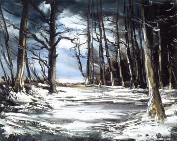 Snowy Landscape Artwork by Maurice De Vlaminck