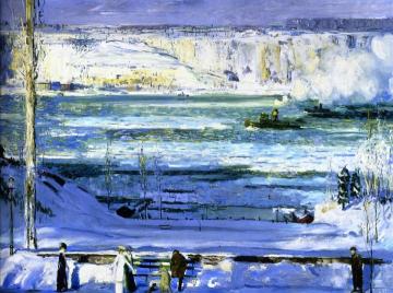 Snow-Capped River Artwork by George Wesley Bellows