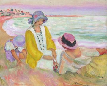 Three Young Girls At The Beach Artwork by Henri Lebasque