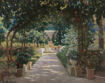 Terrace in Játiva, Valencia Artwork by Santiago Rusiñol Prats