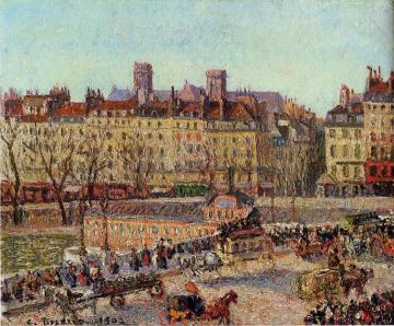 The Baths of Samaritaine, Afternoon Artwork by Camille Pissarro