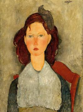 Young Girl Seated Artwork by Amedeo Modigliani