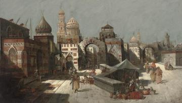 Traders At The City Gates Artwork by August von Siegen