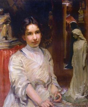 Portrait Of Bessie Potter Vonnoh Artwork by Robert Vonnoh