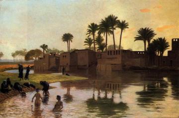 Bathers by the Edge of a River Artwork by Jean Leon Gerome