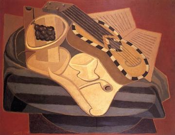 The Guitar With Inlay Artwork by Juan Gris