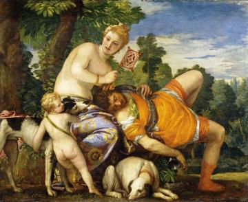 Venus And Adonis Artwork by Paolo Veronese