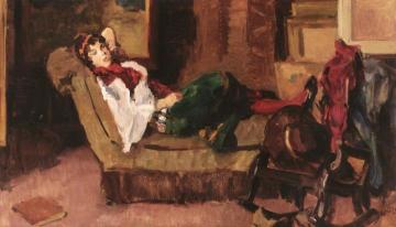 Girl on a Sofa Artwork by Isaac Israels
