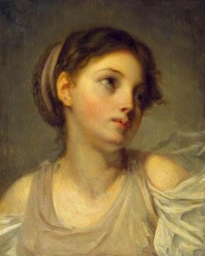 Young Girl in a Lilac Tunic Artwork by Jean-Baptiste Greuze