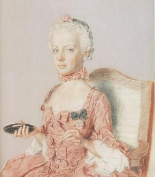 Archduchess Marie Antoinette of Austria, Future Queen of France, at Age Seven Artwork by Jean Etienne Liotard