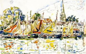Fishing Boats, Le Pouleguen Artwork by Paul Signac