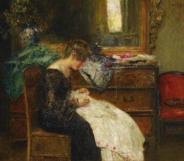 Young Lady By The Hand Work Artwork by Eduard Veith
