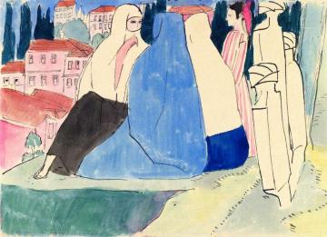 Constantinople, Women beside Gravestones Artwork by Émile Bernard