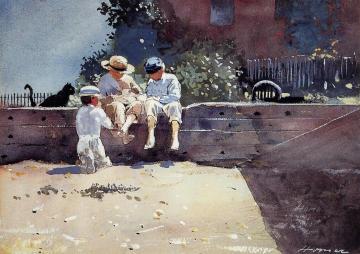 Boys and Kitten Artwork by Winslow Homer