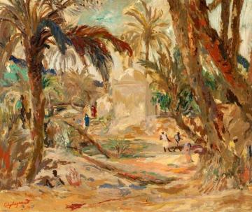 Marabout In A Palm Grove Artwork by Edy Legrand