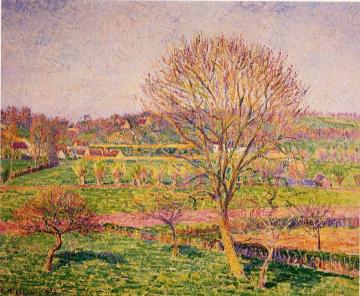 Big Walnut Tree at Eragny Artwork by Camille Pissarro