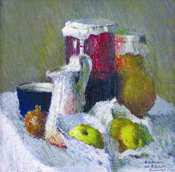 Jam Jar And Apples Artwork by Igor Grabar