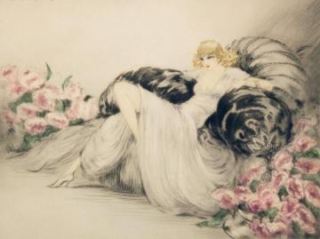 Peonies Artwork by Louis Icart