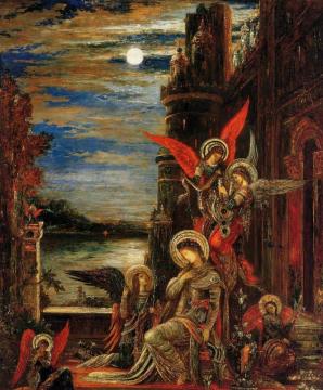 Saint Cecilia: Angels Announcing Her Impending Martyrdom Artwork by Gustave Moreau