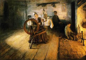 Spinning By Firelight - The Boyhood Of George Washington Gray Artwork by Henry Ossawa Tanner