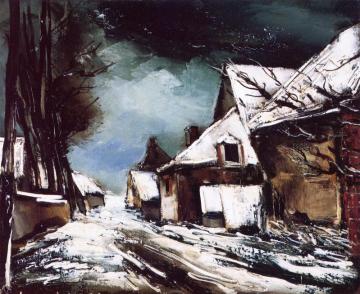 Village In The Snow Artwork by Maurice De Vlaminck