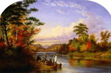 The Narrows on Lake St. Charles Artwork by Cornelius Krieghoff
