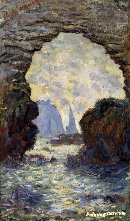 The Rock Needle Seen through the Porte d'Aumont Artwork by Claude Oscar Monet