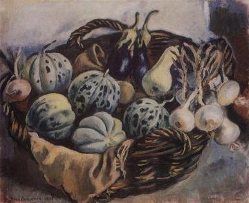 Basket with melons and squash Artwork by Zinaida Serebriakova