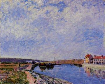 The Barge Port and Saint-Mammes Artwork by Alfred Sisley