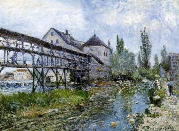 Provencher's Mill at Moret Artwork by Alfred Sisley