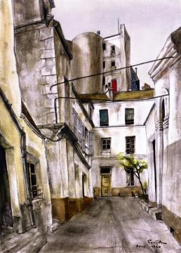 Paris Artwork by Tsuguharu Foujita