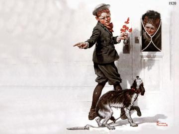 Is He Coming? Artwork by Norman Rockwell