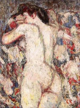 Female Nude Seen From Behind Artwork by Christian Rohlfs