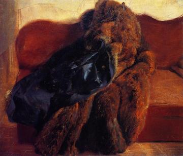 Fur Coat On A Sofa Artwork by Adolph von Menzel