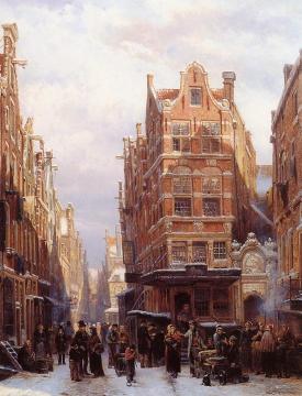 The Jewish quarter in Amsterdam Artwork by Cornelius Springer