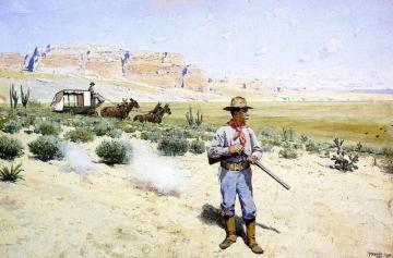 Defending The Stagecoach Artwork by Henry F. Farny