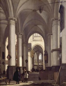 Interior Of A Gothic Church Artwork by Emanuel de Witte