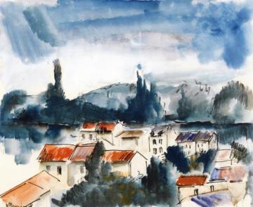 Village Roofs Artwork by Maurice De Vlaminck