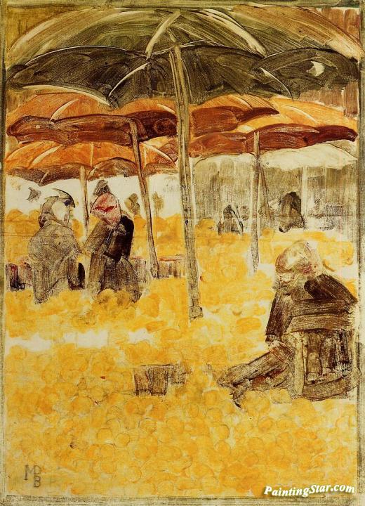 The Orange Market Artwork by Maurice Prendergast