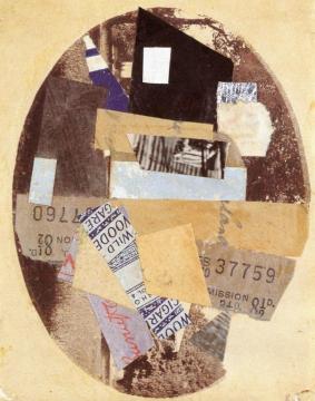 Untitled: Oval Merzbild Artwork by Kurt Schwitters