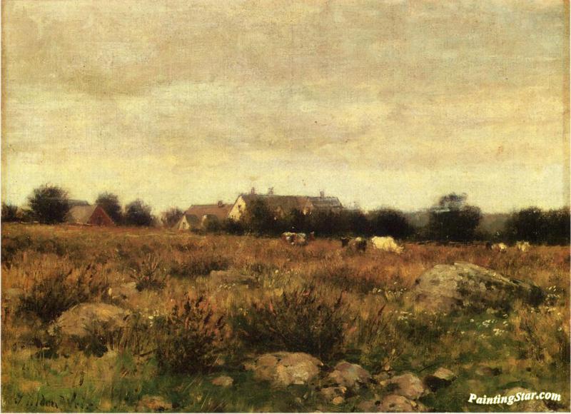 Houses In Pasture Artwork by Julian Alden Weir