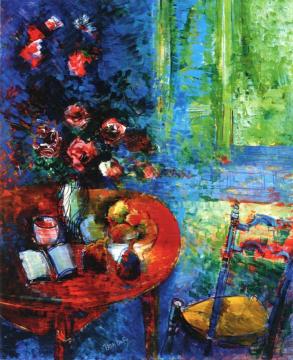 Still Life And Bouquet Of Flowers In The Studio Artwork by Jean Dufy