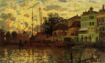 The Dike at Zaandam, Evening Artwork by Claude Oscar Monet
