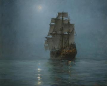 The Crescent Moon Artwork by Montague Dawson