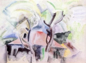 Trees and Rooftops Artwork by Charles Demuth