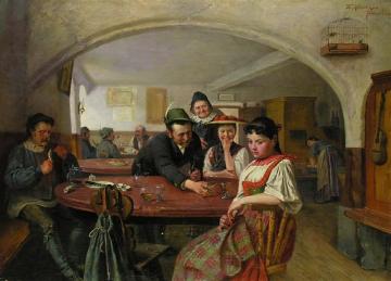 In the tavern Artwork by Theodore Kleehaas