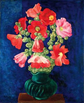 Roses Tremieres Artwork by Moise Kisling