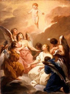Seven Angels Adoring the Christ Child Artwork by Pierre Subleyras